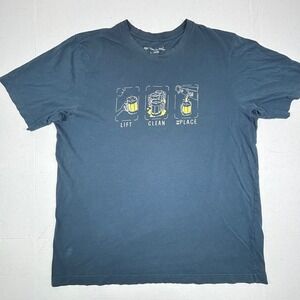 Travis Mathew‎ Mens Large Shirt Graphic Lift Clean Replace Beer Enthusiast Party